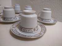 Retro Vintage Antigo Serviço Chá 6 Chávenas Pires Porcelana Chinesa