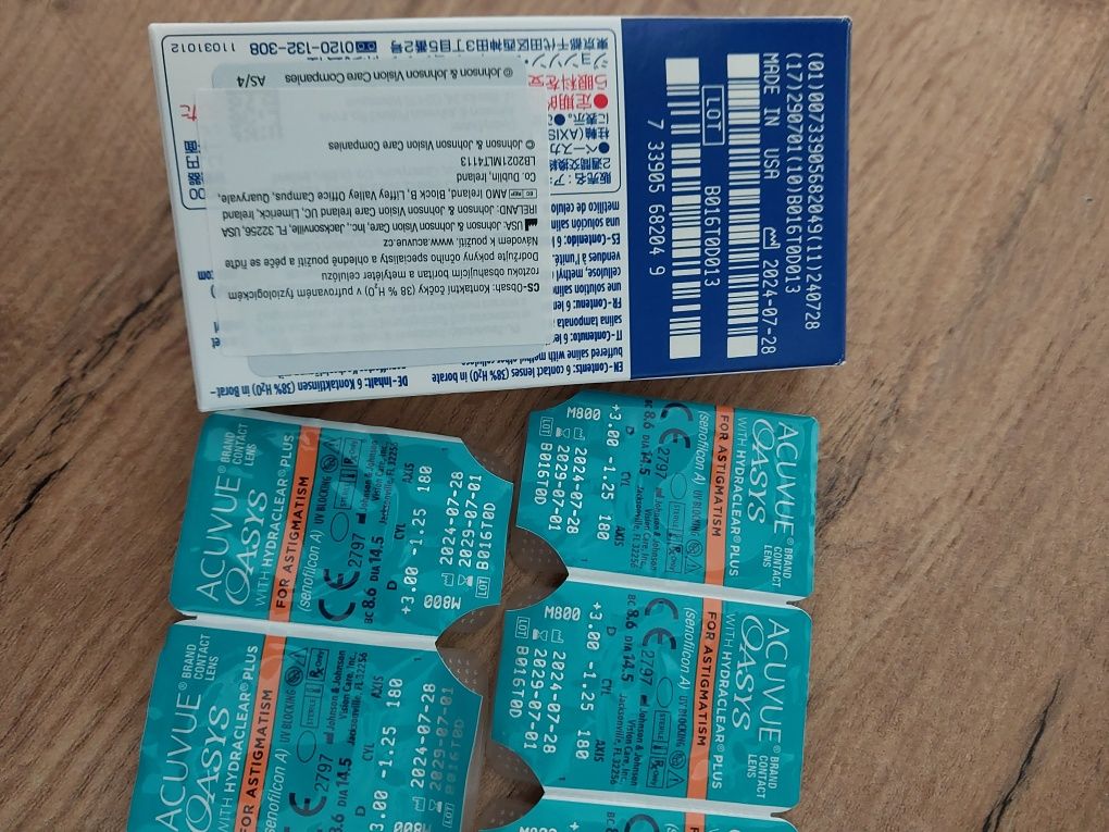 Soczewki kontaktowe dwutygodniowe acuvue oasys for astigmatism