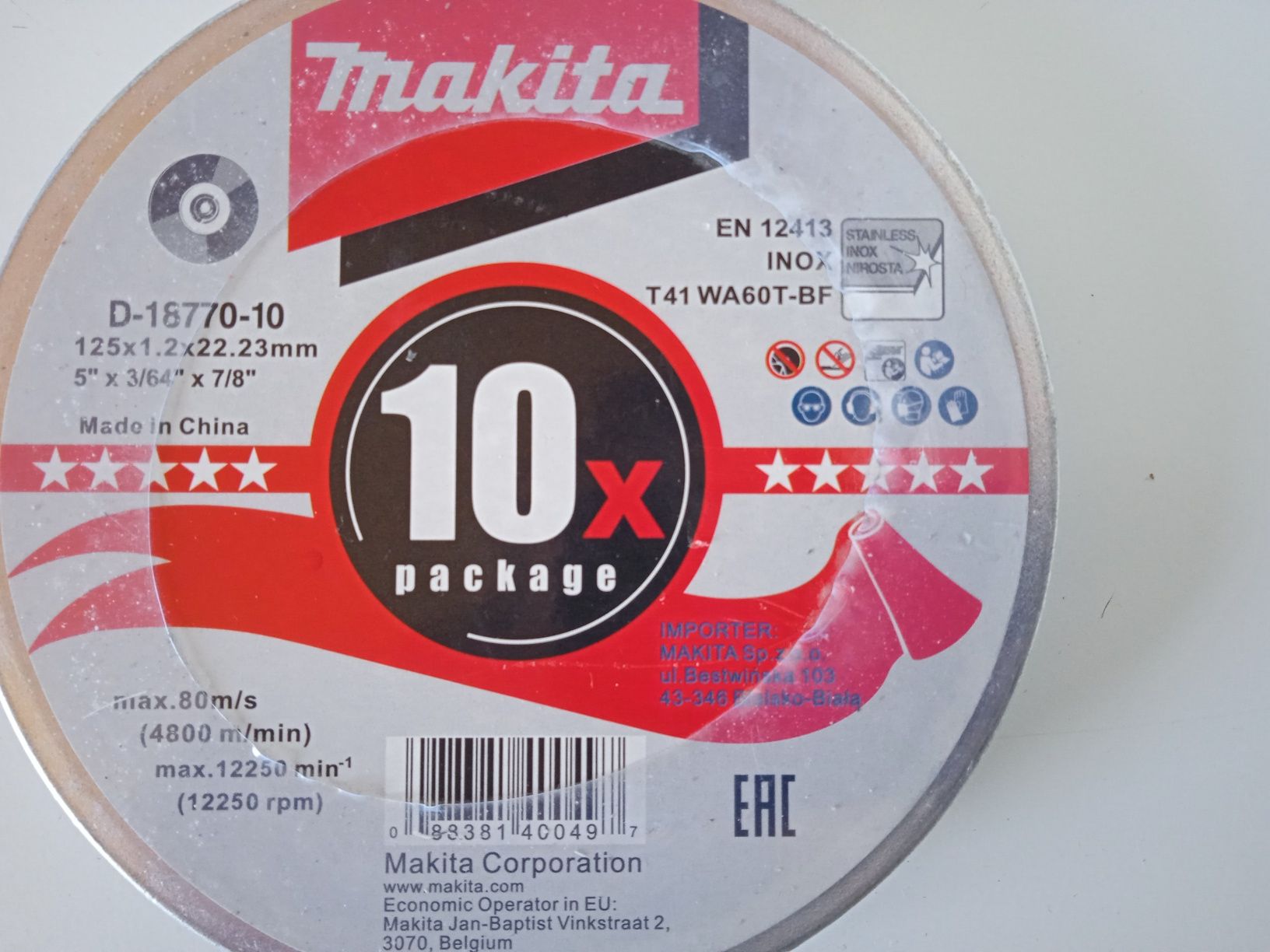 Tarcza do metalu Makita 125*1,2 INOX-1op.po 10szt