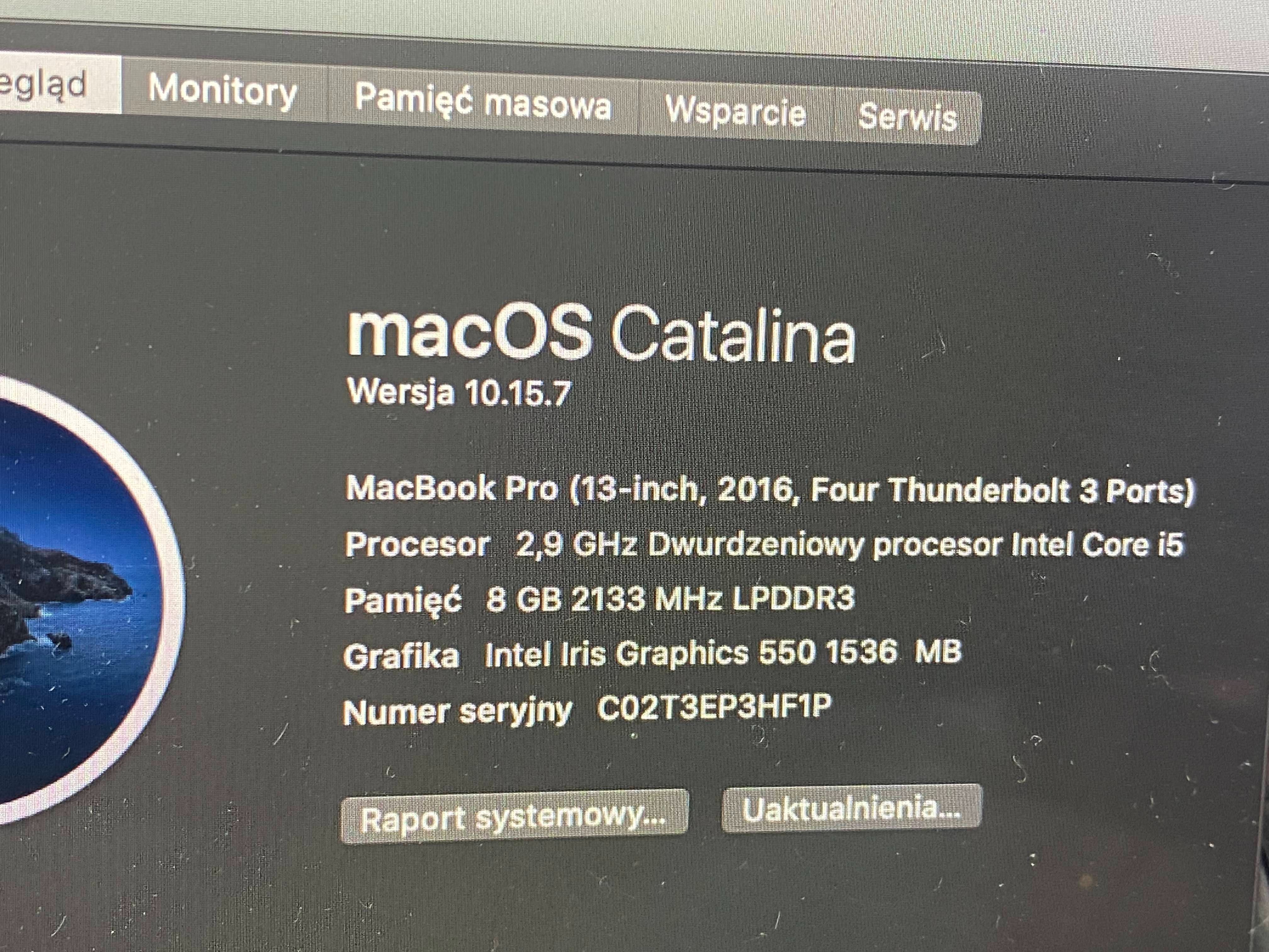 Apple Macbook Pro Retina 13' A1706  PL zestaw