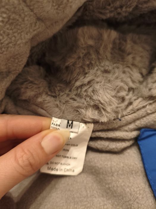 Kurtka dla psa ciepła polar zapinana niebieska odblaskowa