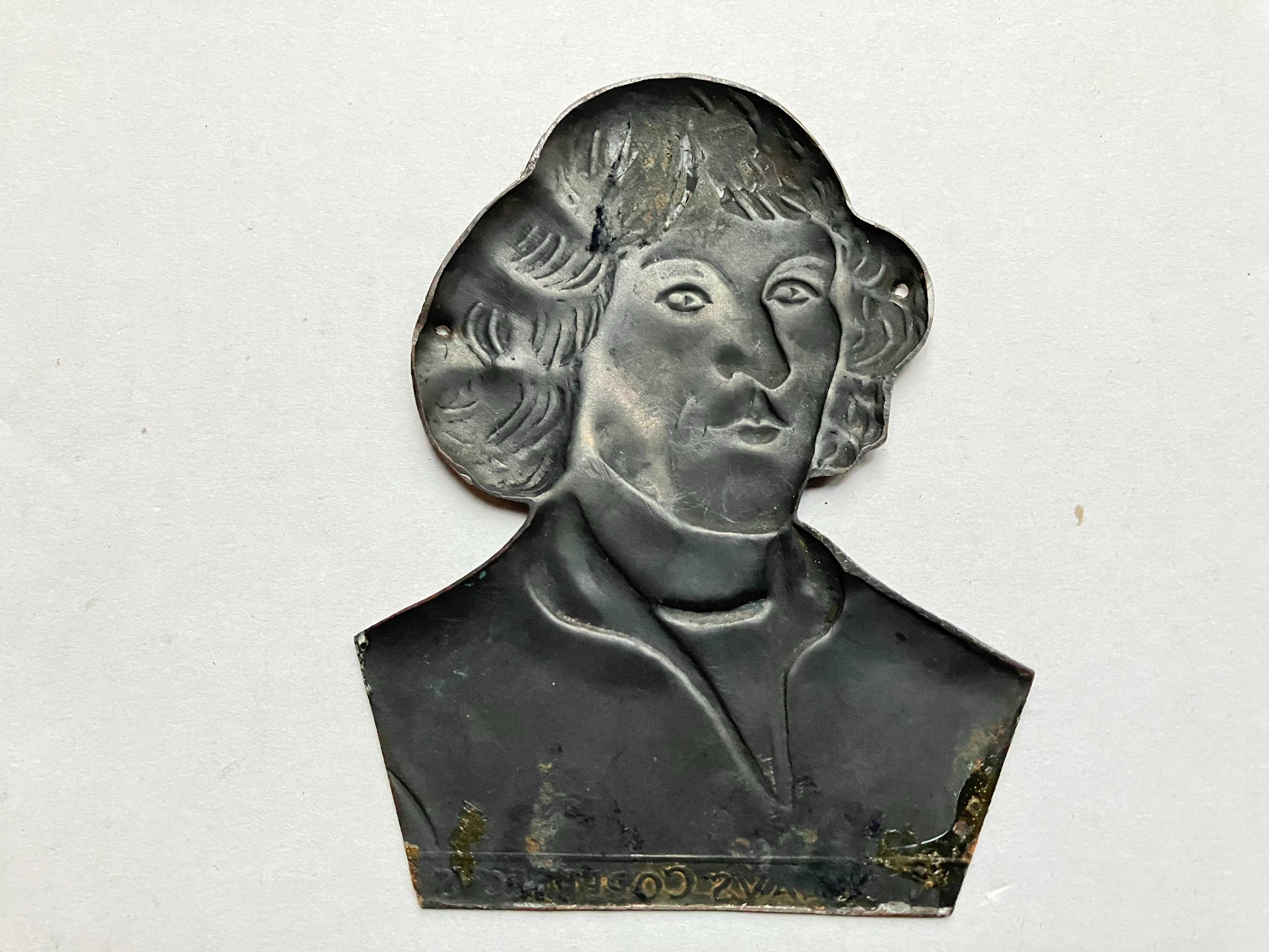 Mikołaj Kopernik popiersie tłoczone kolekcjonerskie miedziane