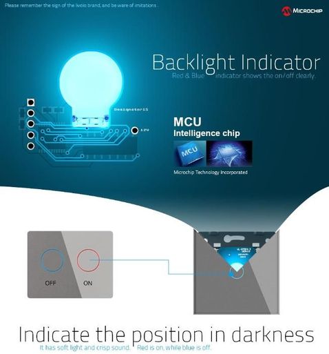 Interruptor/dimmer wireless 433 mhz para sistemas domótica