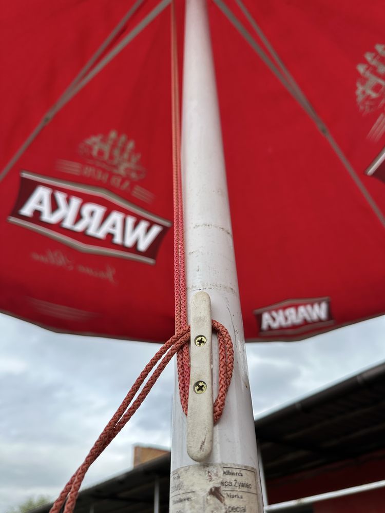 Parasol ogrodowy ze zdjecia z podstawą betonową. Duuzy srednica 4 m.