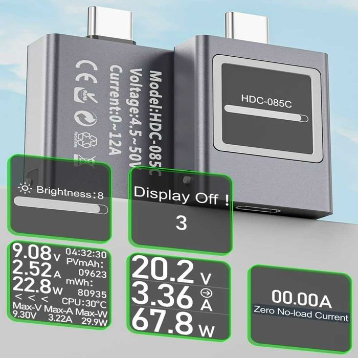 600 Вт Очень мощный юсб тестер 13-в-1 USB амперметр, вольтметр HIDANCE