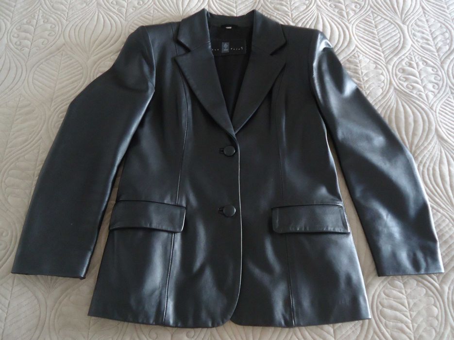 Casa da Peles  -  Blazer slim fit em cabedal polido