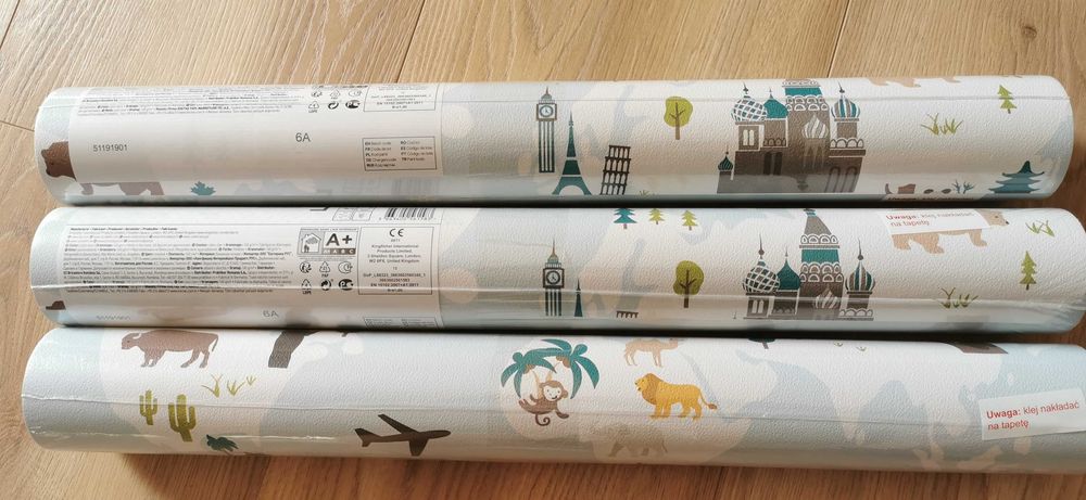 Piękna Tapeta do pokoju dziecka papierowa Poggea nowa 3 rolki
