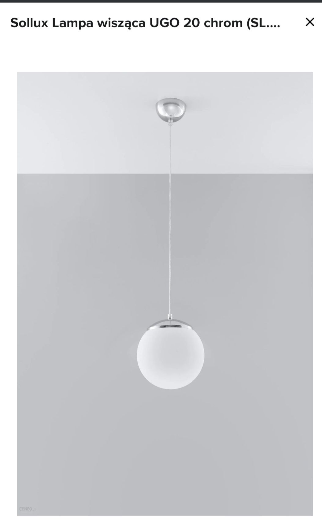 Lampa wisząca sollux UGO20 kula