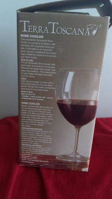 Охолоджувач для вина- новыи.-терракотова глина- Італія