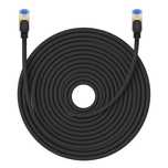 szybki kabel sieciowy lan rj45 cat.7 10gbps plecionka 25m czarny