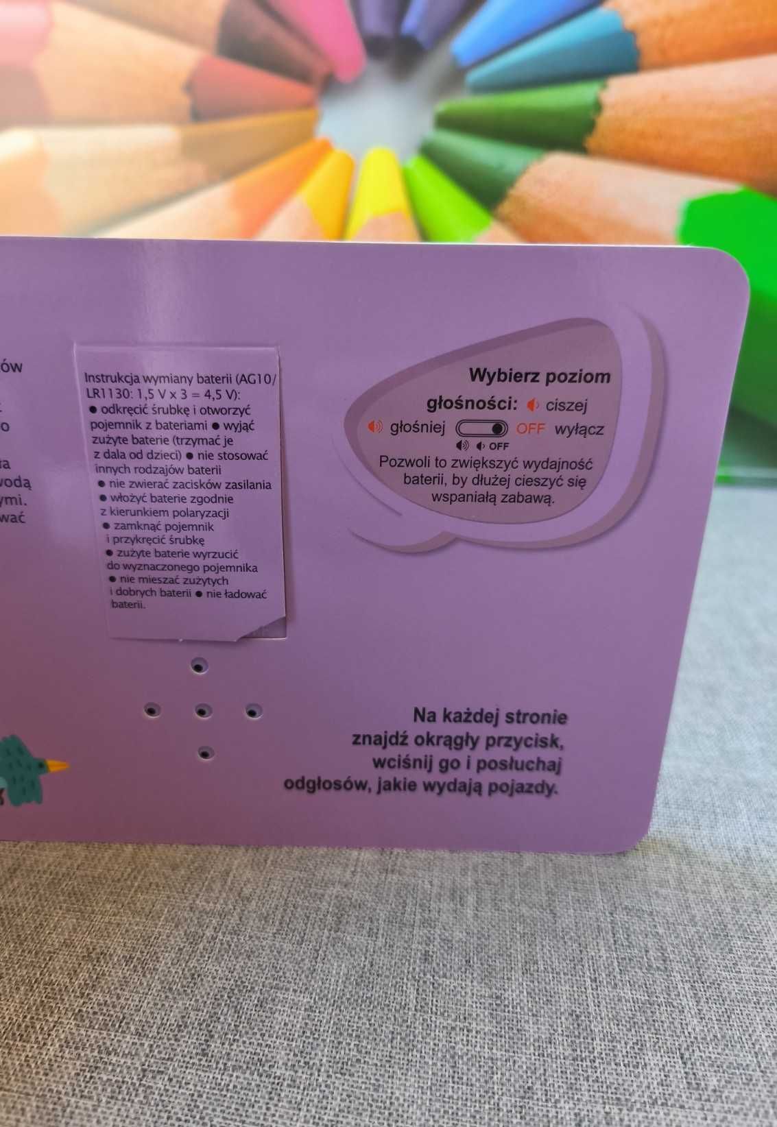 Moje pojazdy na budowie książka dla dziecka dźwięki pojazdów