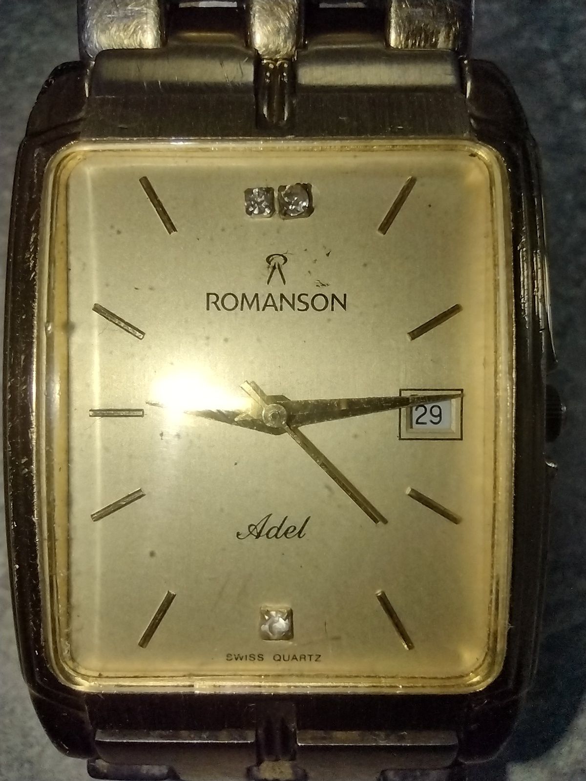 Годинник  Швейцарія ROMANSON Adel , сапфірове скло, Позолота 23ct