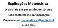 Explicações Matemática até 12º ano - 1º Aula Gratuita