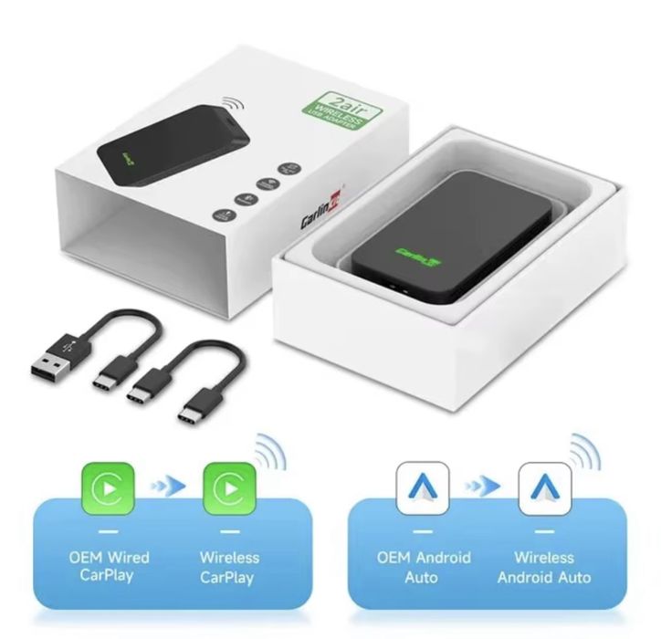CarlinKit 5.0 2air бездротовий адаптер androidauto carplay
