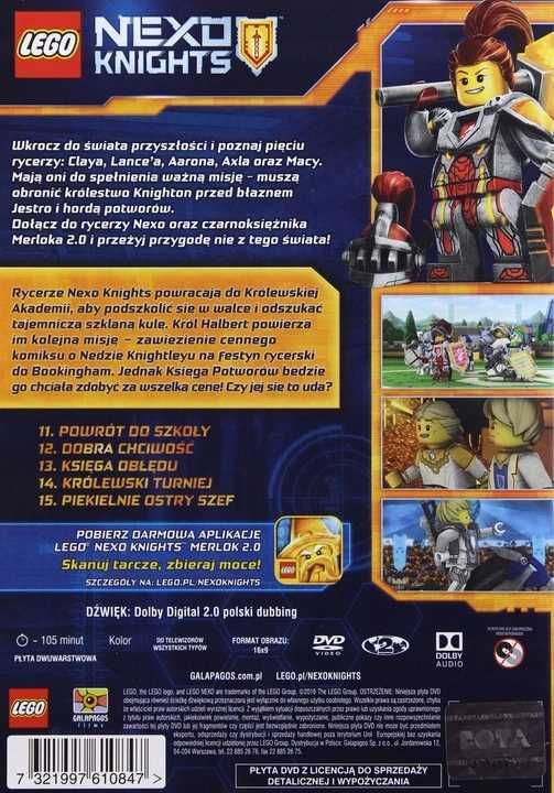 Film DVD LEGO Nexo Knights 3 Polski Dubbing Bajka Clay Macy