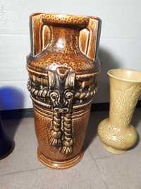stary duży wazon ceramiczny szkliwiony prl vintage 35 cm