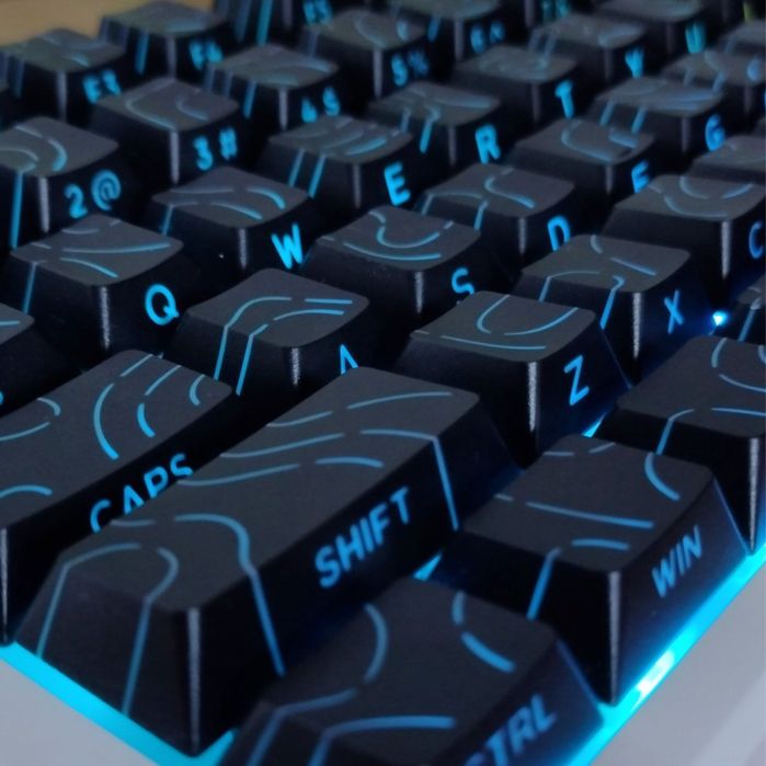 Набір кейкапів для клавіатури прозорий / чорний