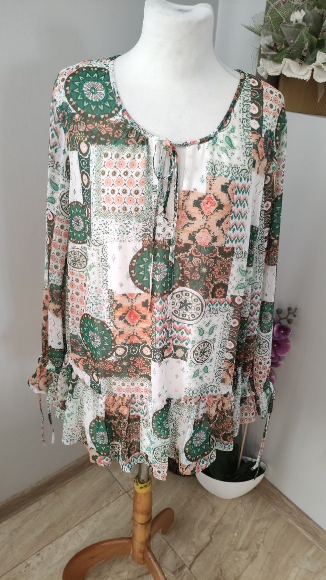 Tunika koszulowa Boho vintage 46 nowa