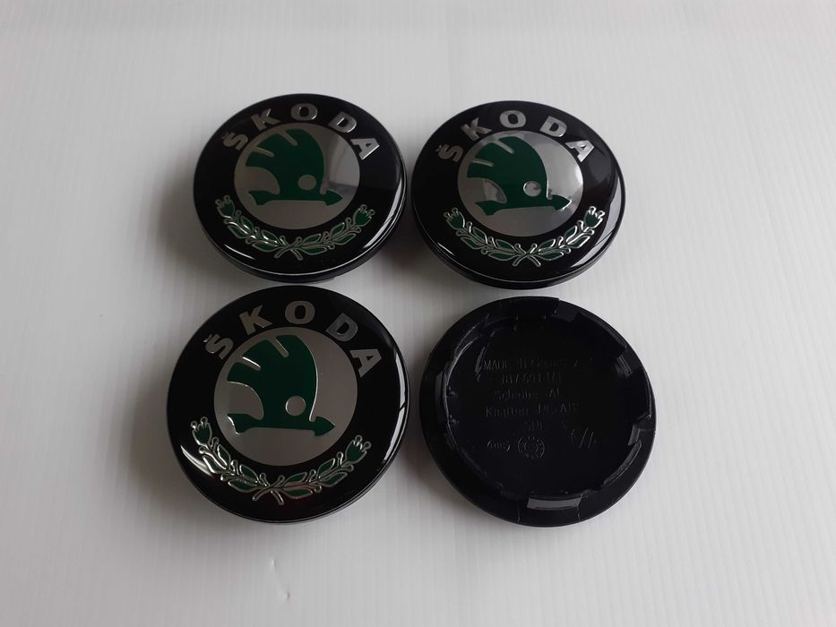Centros/tampas de jante completos Skoda com 56, 60, 65 e 68 mm