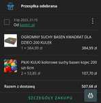 Suchy basen duży 120x120, ponad 500 kulek, zjezdzalnia