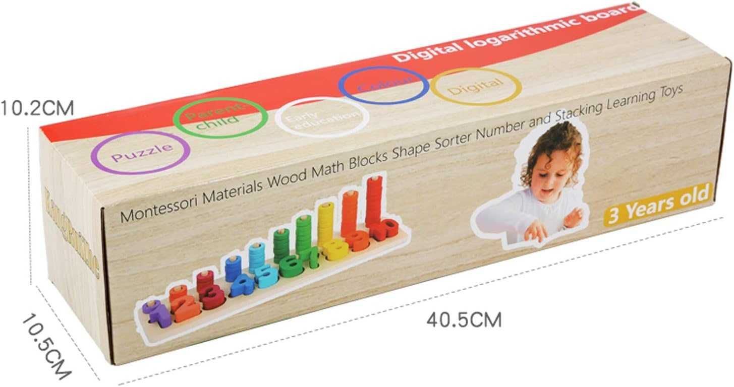 Układanka Montessori - drewniane klocki, matematyka, sortowanie - 3+