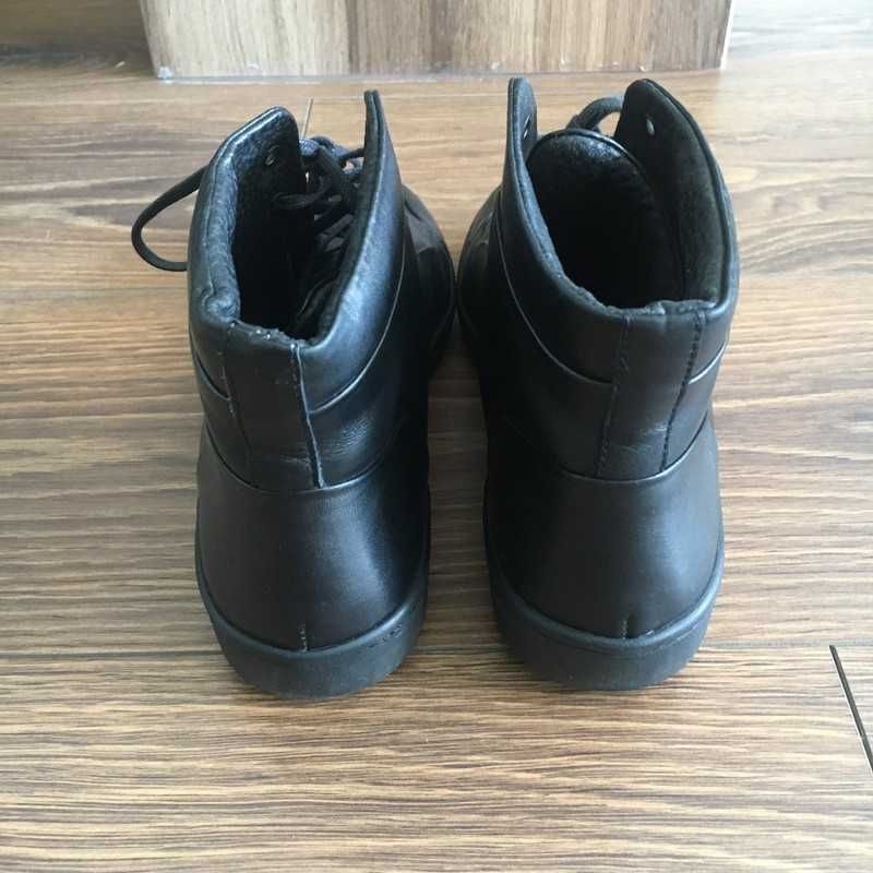 Buty Kenneth Cole za kostkę skórzane czarne damskie 37,5