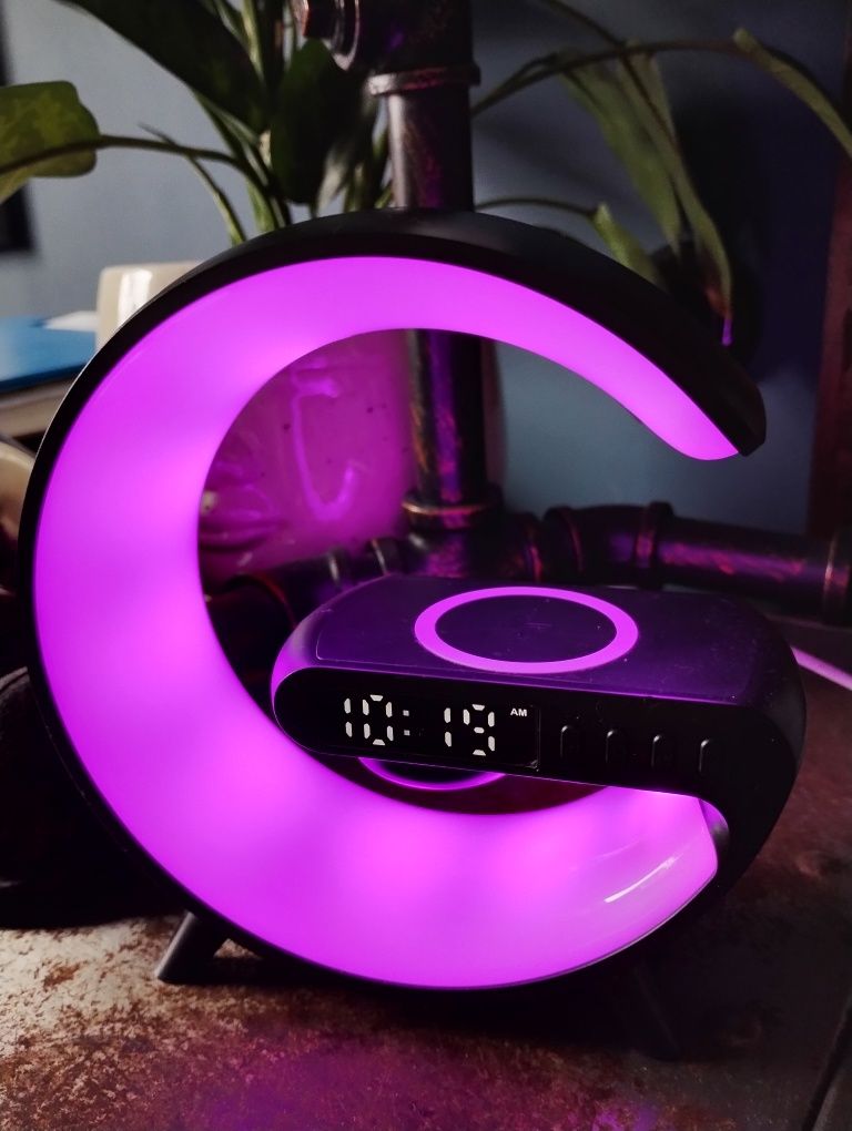 Lampa nocna RGB, ładowarka indukcyjna, głośnik bluetooth