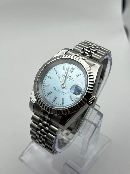 SEIKO MOD DATEJUST Niebieski Baby Blue Jubilee Custom NOWY