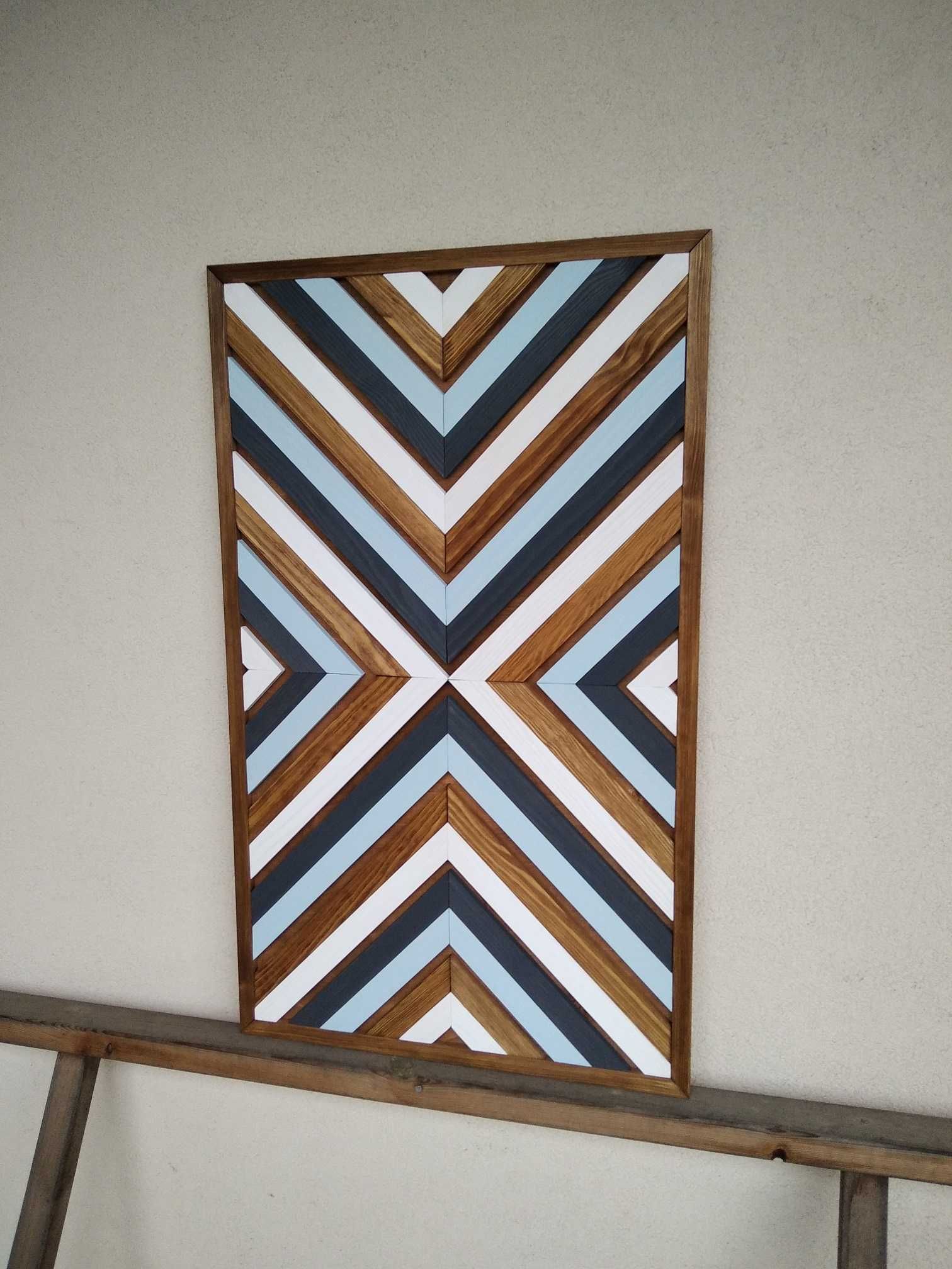 Obraz z drewna mozaika ozdoba ścienna 90 x 54 cm