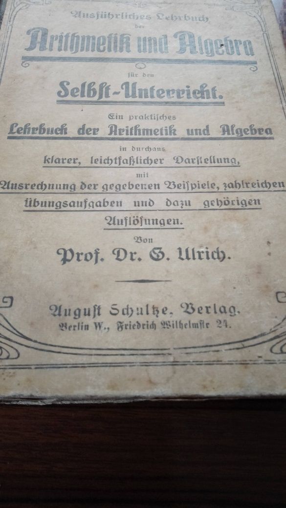 Podręcznik niemiecki 1924r. do matematyki i algebry