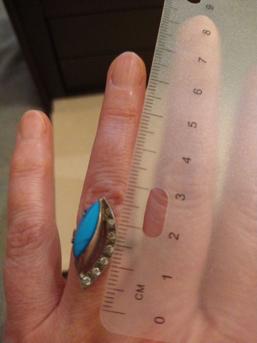 Pierścionek srebrny z turkusem 925