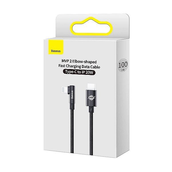 Kabel Baseus Cavp kątowy Lightning - Usb-c 20w 480Mb/s 1m - czarny
