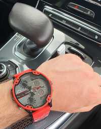 Duży czerwony zegarek męski na bransolecie 57mm