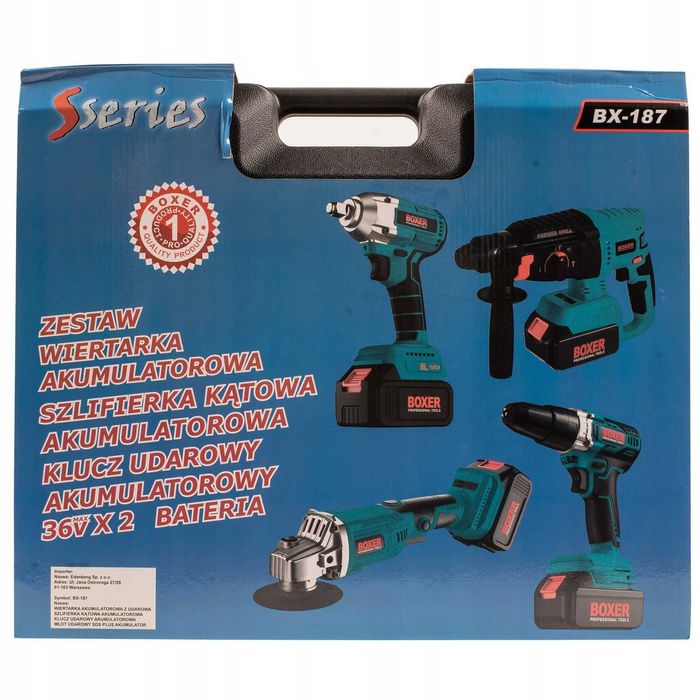 ZESTAW NARZĘDZI Akumulatorowych 24V MŁOT Sszlifierka Klucz Wkrętarka
