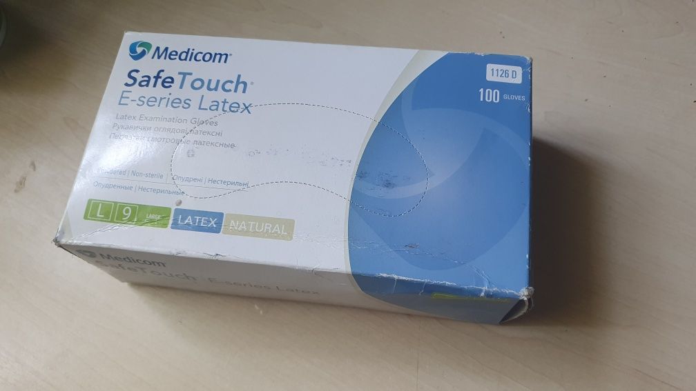 Латекса перчатки Safe touch Medicom L Natural