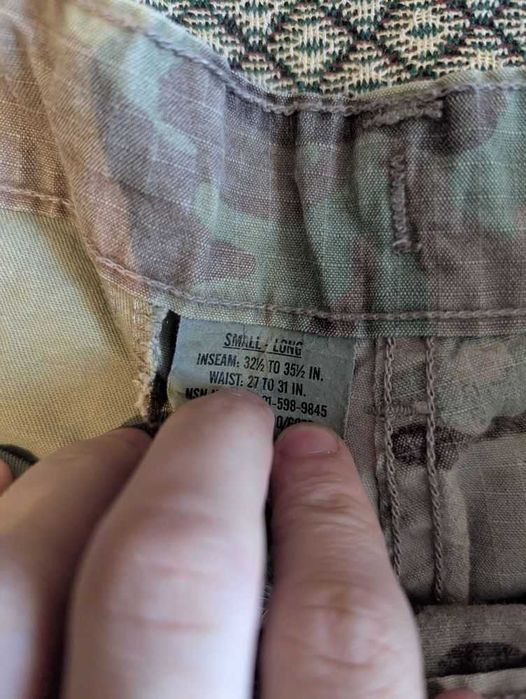 Вогнестійкі штани US Army Combat Uniform Multicam розмір Small Long