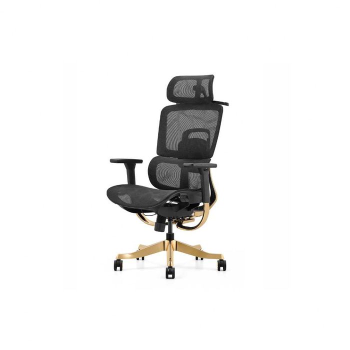 Fotel ergonomiczny ANGEL biurowy obrotowy Glamour Gold