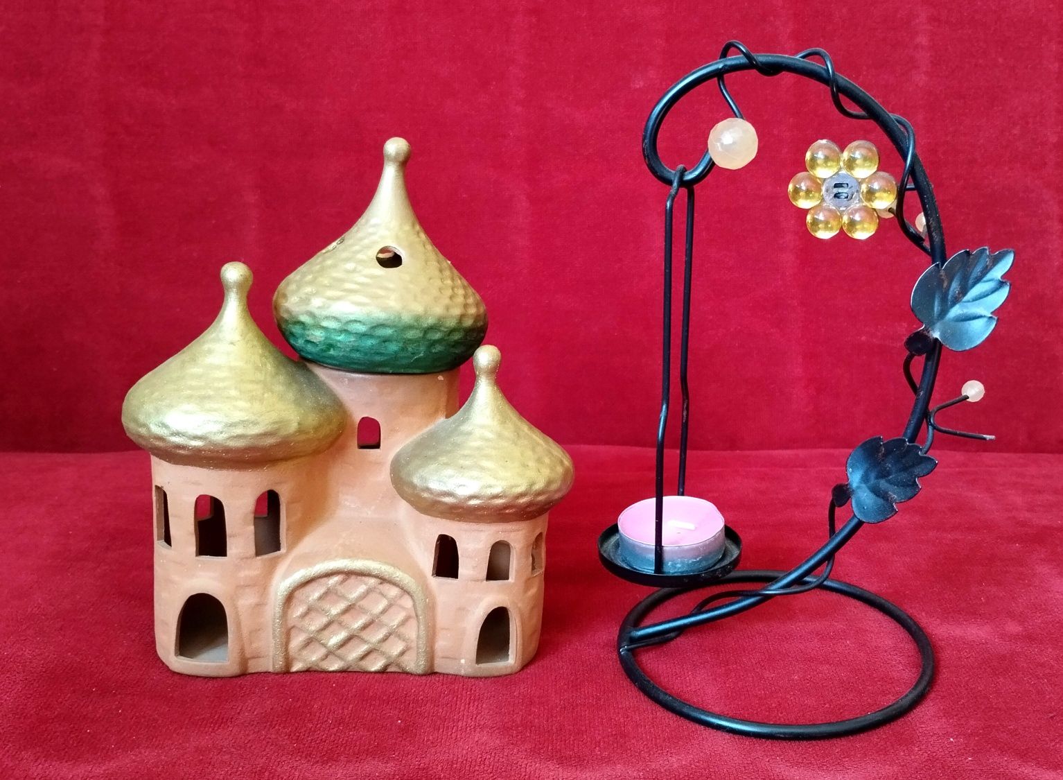 Podgrzewacz do wosku kominek ceramiczny świecznik lampion do olejków
