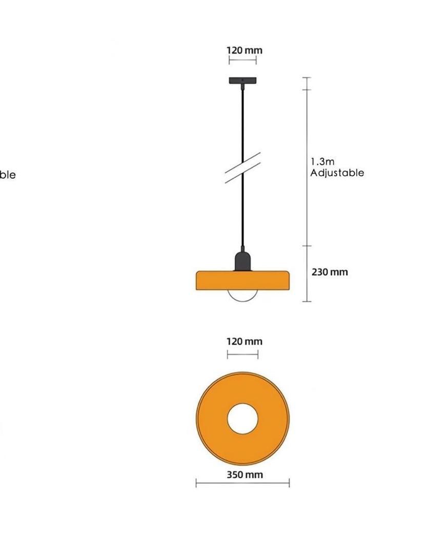 Nowa lampa Nordic pomarańczowa 35 cm
