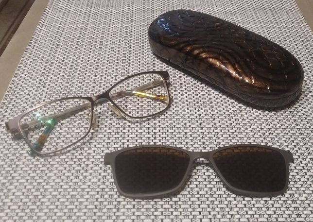 Okulary korekcyjne z nakładką przeciwsłoneczną