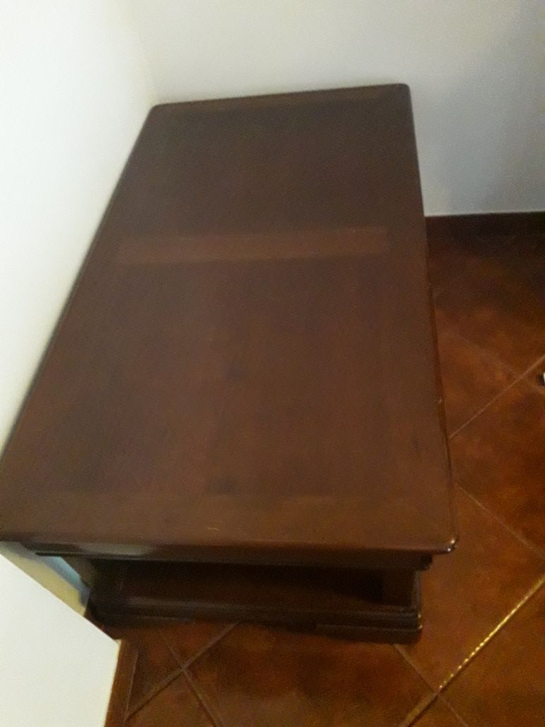 Mesa apoio com gaveta, madeira em cerejeira