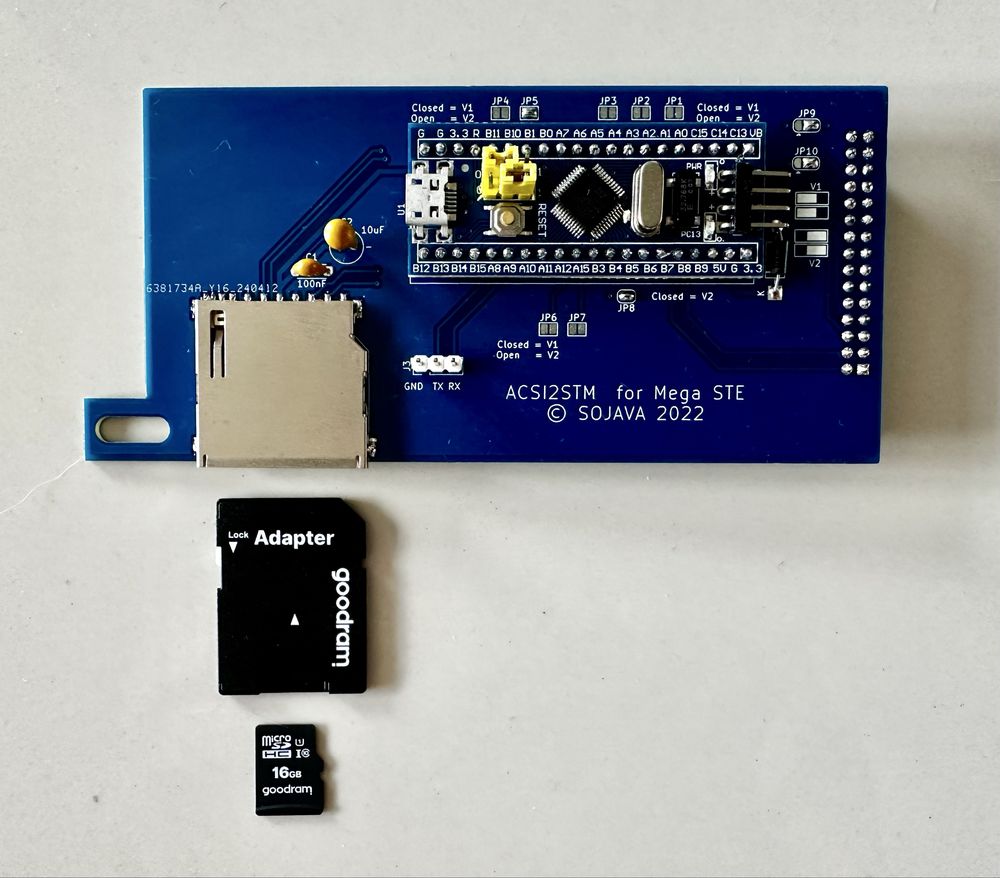 Atari Mega STE ACSI2STM emulator HDD + karta microSD z adapterem