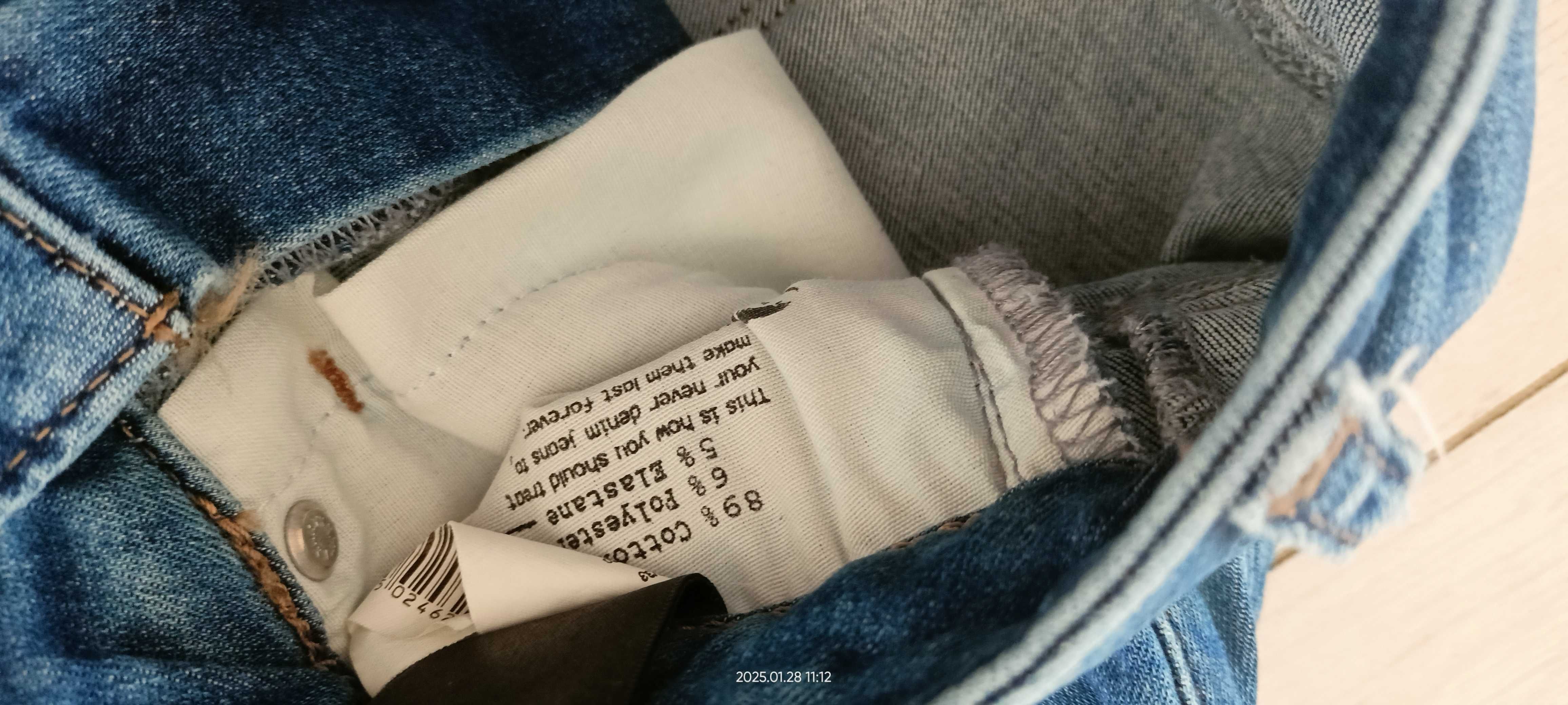 Spodnie jeansy szerokie markowe Never Denim bawełna XS 1złwys