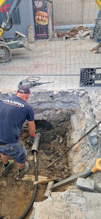 Przewierty sterowane przeciski wbijanie rur stalowych przyłącza wod-ka