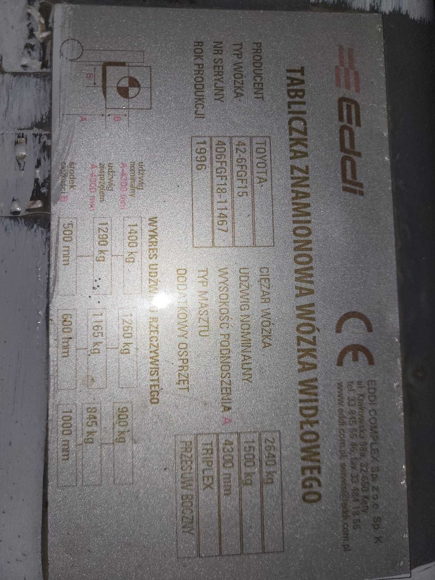 Sprzedam wózek widłowy 19900 zl netto