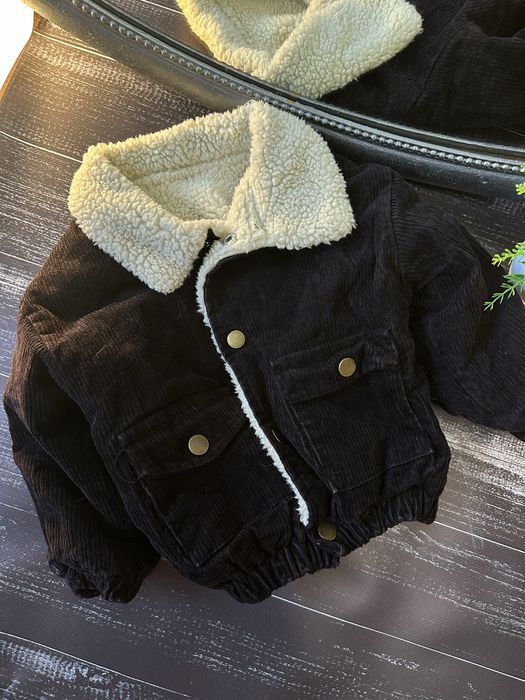 Дитяча шубка куртка вельветова для хлопчика демі куртка 80 см