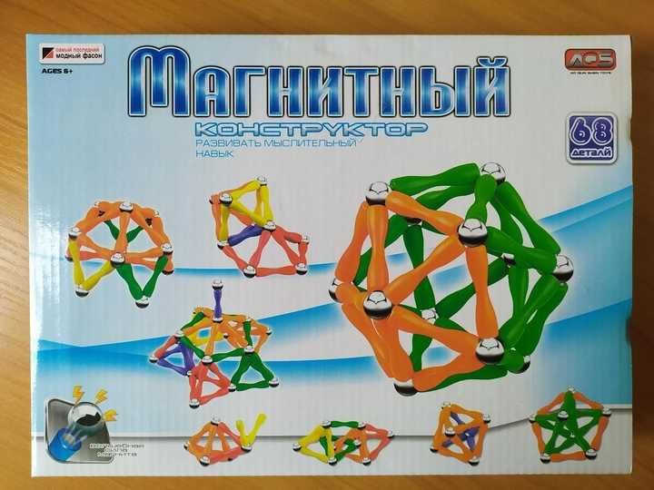 Магнитный 3D конструктор A-Toys 68 деталей