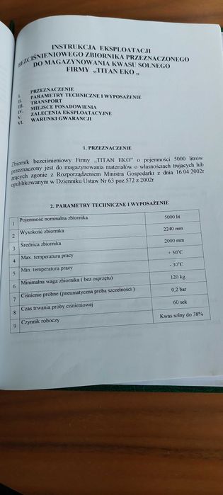 Zbiornik do kwasu solnego 5000l