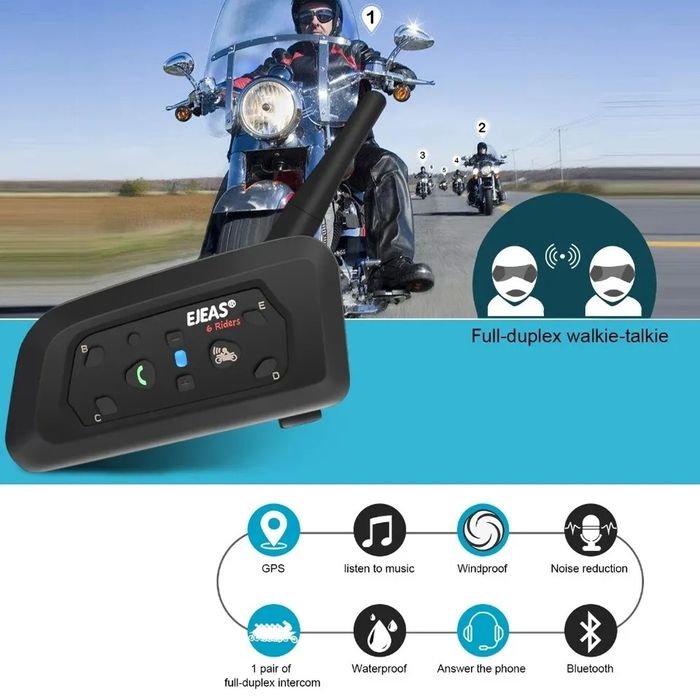 Мотогарнитура Ejeas v6 Pro Интерком 1200м Гарнитура для шлема
