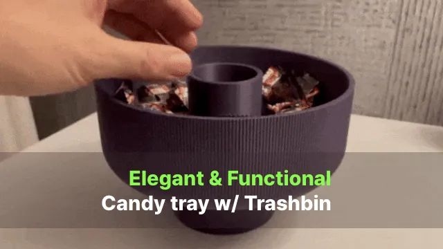 Tabuleiro Giratório com Compartimentos e Lixo Escondido